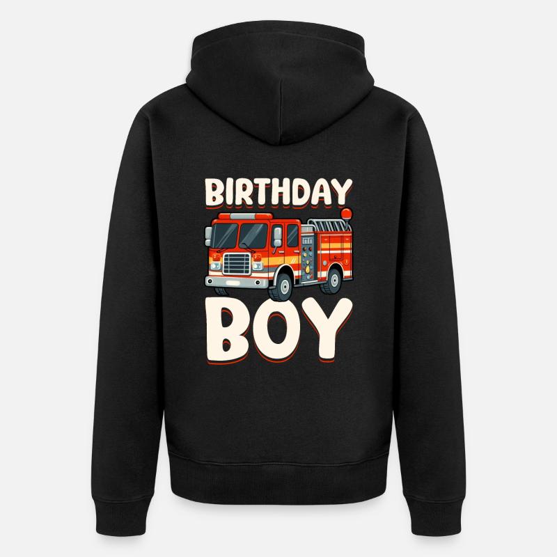 Anniversaire Garçon Pompier Anniversaire Garçon - Veste à capuche bio Premium Unisexe - noir