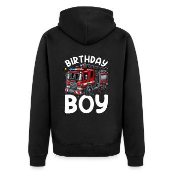 Anniversaire Garçon Pompier Anniversaire Garçon - Veste à capuche bio Premium Unisexe - noir - Dos - Nico (187cm)