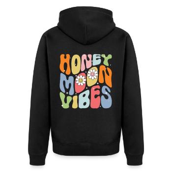 Flitterwochen Ehemann Ehefrau Paare Urlaubs - Unisex Premium Bio Zip Hoodie - Schwarz - Hinten - Nico (187cm)