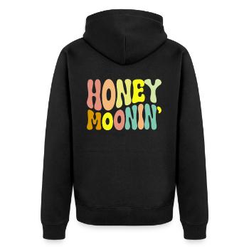 Flitterwochen Ehemann Ehefrau Paare Urlaubs - Unisex Premium Bio Zip Hoodie - Schwarz - Hinten - Nico (187cm)