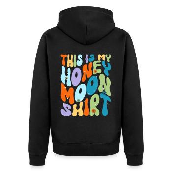 Flitterwochen Ehemann Ehefrau Paare Urlaubs - Unisex Premium Bio Zip Hoodie - Schwarz - Hinten - Nico (187cm)
