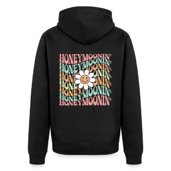 Flitterwochen Ehemann Ehefrau Paare Urlaubs - Unisex Premium Bio Zip Hoodie - Schwarz - Hinten - Nico (187cm)