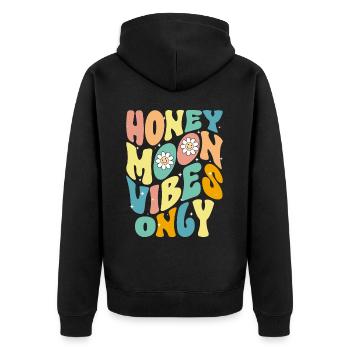 Flitterwochen Ehemann Ehefrau Paare Urlaubs - Unisex Premium Bio Zip Hoodie - Schwarz - Hinten - Nico (187cm)