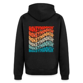 Flitterwochen Ehemann Ehefrau Paare Urlaubs - Unisex Premium Bio Zip Hoodie - Schwarz - Hinten - Nico (187cm)