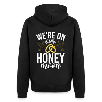 Flitterwochen Ehemann Ehefrau Paare Urlaubs - Unisex Premium Bio Zip Hoodie - Schwarz - Hinten - Nico (187cm)