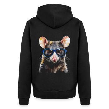 Lunettes de soleil Opossum Imprimé de design animalier coloré - Veste à capuche bio Premium Unisexe - noir - Dos - Nico (187cm)