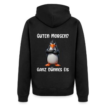 Penguin Tshirt Funny Funny Humor Sarcasm Office - Unisex Premium Organic Zip Hoodie - black - Back - Nico (187cm)