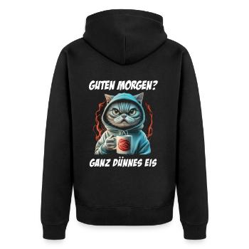 Chat Tshirt Drôle Drôle Humour Sarcasme Bureau - Veste à capuche bio Premium Unisexe - noir - Dos - Nico (187cm)