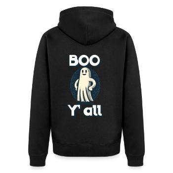 Last Minute Kostüm Lustiges Gespenster Design - Unisex Premium Bio Zip Hoodie - Schwarz - Hinten - Nico (187cm)