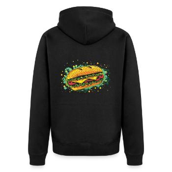 Sandwich Sandwich Snack Célébration - Veste à capuche bio Premium Unisexe - noir - Dos - Nico (187cm)