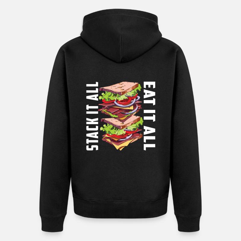 Sandwich Sandwich Snack Célébration - Veste à capuche bio Premium Unisexe - noir