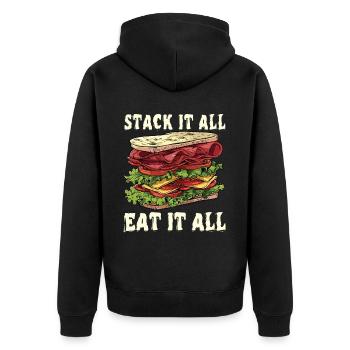 Sandwich Sandwich Snack Célébration - Veste à capuche bio Premium Unisexe - noir - Dos - Nico (187cm)