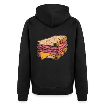 Sandwich Day Snack Celebration Sandwich - Unisex Premium Bio Zip Hoodie - Schwarz - Hinten - Nico (187cm)