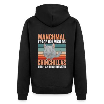 Chinchilla Penser à moi Rongeur Chinchillas - Veste à capuche bio Premium Unisexe - noir - Dos - Nico (187cm)