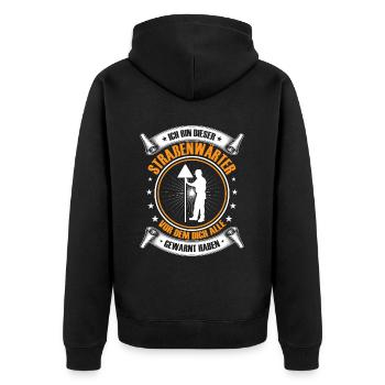 Agent de route Je suis cet agent d’autoroute - Veste à capuche bio Premium Unisexe - noir - Dos - Nico (187cm)