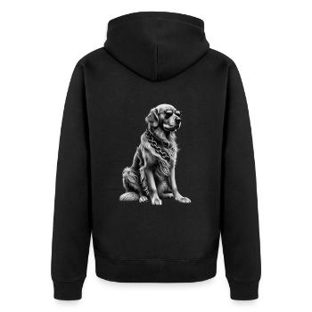 Lustige Golden Retriever Hund Kunst Hundebesitzer - Unisex Premium Bio Zip Hoodie - Schwarz - Hinten - Nico (187cm)