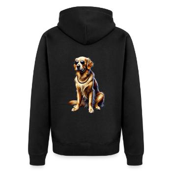Lustige Golden Retriever Hund Kunst Hundebesitzer - Unisex Premium Bio Zip Hoodie - Schwarz - Hinten - Nico (187cm)