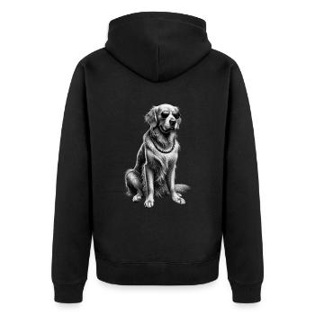 Lustige Golden Retriever Hund Kunst Hundebesitzer - Unisex Premium Bio Zip Hoodie - Schwarz - Hinten - Nico (187cm)