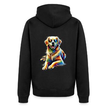 Lustige Golden Retriever Hund Kunst Hundebesitzer - Unisex Premium Bio Zip Hoodie - Schwarz - Hinten - Nico (187cm)