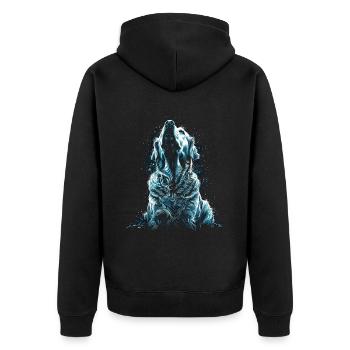 Lustige Golden Retriever Hund Kunst Hundebesitzer - Unisex Premium Bio Zip Hoodie - Schwarz - Hinten - Nico (187cm)