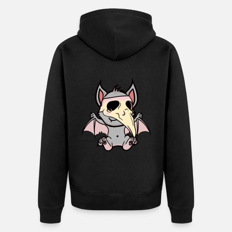 Halloween, chauve-souris, peste, horreur - Veste à capuche bio Premium Unisexe - noir