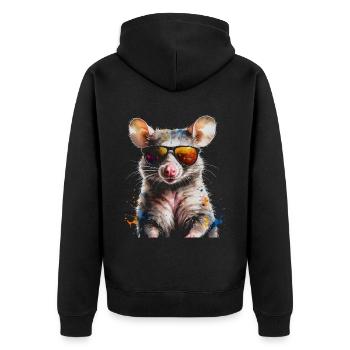 Lunettes de soleil Opossum Imprimé de design animalier coloré - Veste à capuche bio Premium Unisexe - noir - Dos - Nico (187cm)