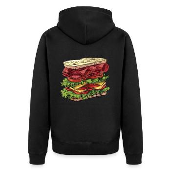 Sandwich Sandwich Snack Célébration - Veste à capuche bio Premium Unisexe - noir - Dos - Nico (187cm)