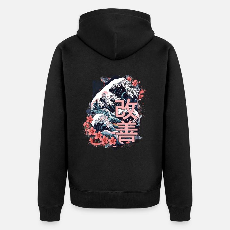 Hiragana Katakana Kaizen-methode Kaizen - Veste à capuche bio Premium Unisexe - noir
