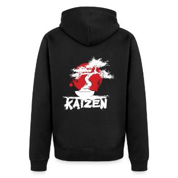 Hiragana Katakana Kaizen-methode Kaizen - Unisex Premium Bio Zip Hoodie - Schwarz - Hinten - Nico (187cm)