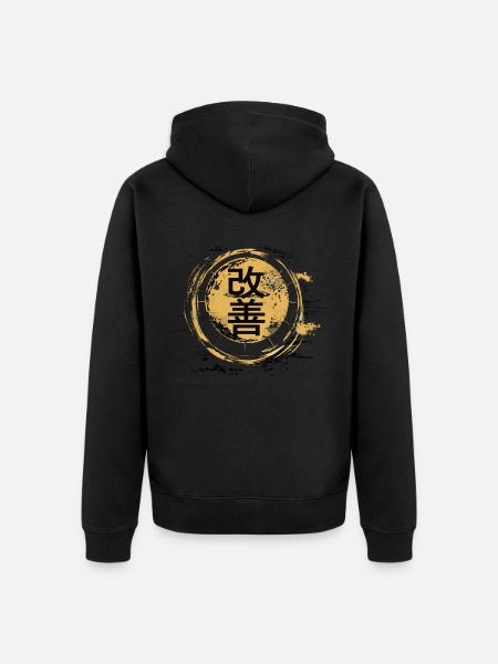 Hiragana Katakana Kaizen-methode Kaizen - Unisex Premium Bio Zip Hoodie - Schwarz