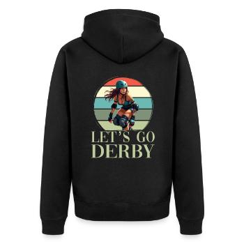 Rollschuhfahren für einen Rollschuhfahrerin - Unisex Premium Bio Zip Hoodie - Schwarz - Hinten - Nico (187cm)