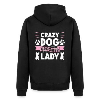 Chien Chiot Soins pour animaux de compagnie Salon d’emploi - Veste à capuche bio Premium Unisexe - noir - Dos - Nico (187cm)