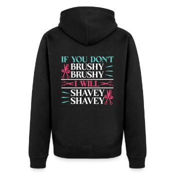 Chien Chiot Soins pour animaux de compagnie Salon d’emploi - Veste à capuche bio Premium Unisexe - noir - Dos - Nico (187cm)