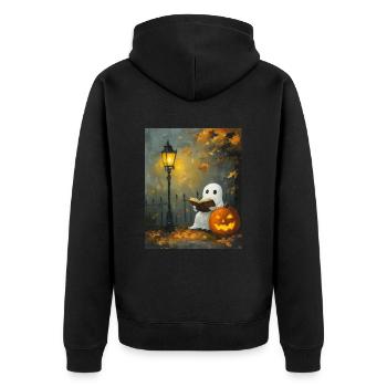 Cadeau d’Halloween Femmes Hommes Enfants Décoration - Veste à capuche bio Premium Unisexe - noir - Dos - Nico (187cm)