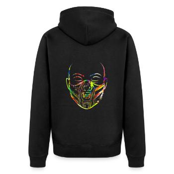 Techno Gift Rave Festival Party Music Tekk EDM - Unisex Premium Organic Zip Hoodie - black - Back - Nico (187cm)