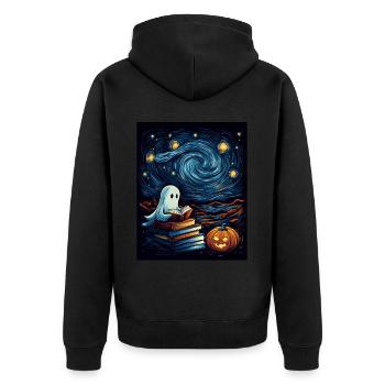 Cadeau d’Halloween Femmes Hommes Enfants Décoration - Veste à capuche bio Premium Unisexe - noir - Dos - Nico (187cm)
