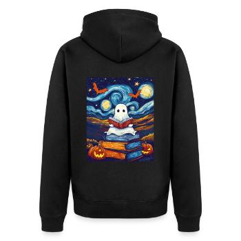 Cadeau d’Halloween Femmes Hommes Enfants Décoration - Veste à capuche bio Premium Unisexe - noir - Dos - Nico (187cm)