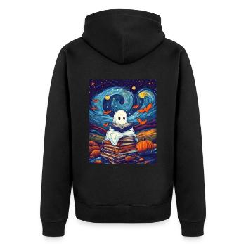 Cadeau d’Halloween Femmes Hommes Enfants Décoration - Veste à capuche bio Premium Unisexe - noir - Dos - Nico (187cm)