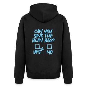 Cornhole Sackloch Spiel Lustig - Unisex Premium Bio Zip Hoodie - Schwarz - Hinten - Nico (187cm)