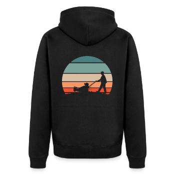 Rasenmäher Mähen - Unisex Premium Bio Zip Hoodie - Schwarz - Hinten - Nico (187cm)