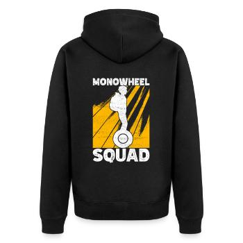 EUC Monowheel - Unisex Premium Organic Zip Hoodie - black - Back - Nico (187cm)