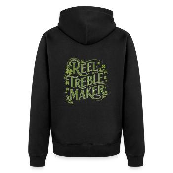 Irish Dance Irischer Tanz - Unisex Premium Bio Zip Hoodie - Schwarz - Hinten - Nico (187cm)