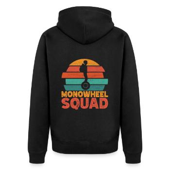 EUC Monowheel - Unisex Premium Organic Zip Hoodie - black - Back - Nico (187cm)
