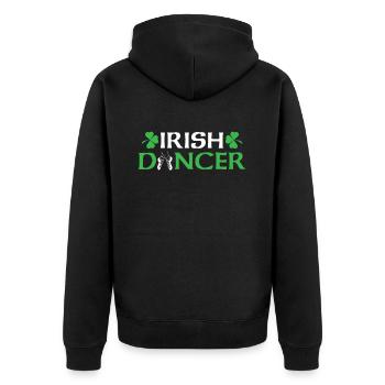 Irish Dance Irischer Tanz - Unisex Premium Bio Zip Hoodie - Schwarz - Hinten - Nico (187cm)