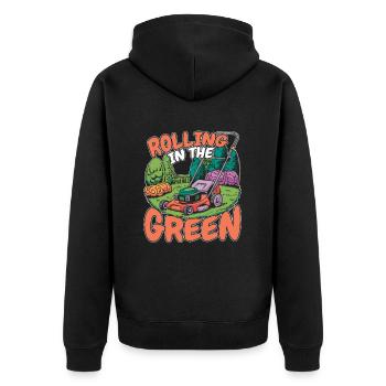Rasenmäher Mähen - Unisex Premium Bio Zip Hoodie - Schwarz - Hinten - Nico (187cm)