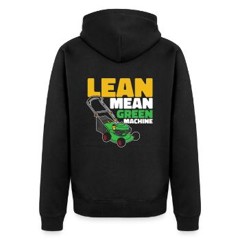 Lawn mower mowing - Unisex Premium Organic Zip Hoodie - black - Back - Nico (187cm)