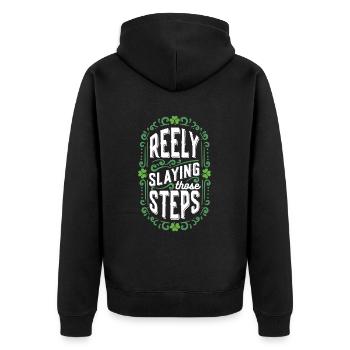 Danse Irlandaise Irischer Tanz - Veste à capuche bio Premium Unisexe - noir - Dos - Nico (187cm)