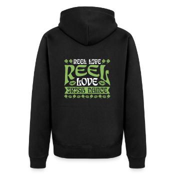 Irish Dance Irischer Tanz - Unisex Premium Bio Zip Hoodie - Schwarz - Hinten - Nico (187cm)
