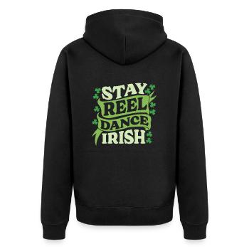 Irish Dance Irischer Tanz - Unisex Premium Bio Zip Hoodie - Schwarz - Hinten - Nico (187cm)