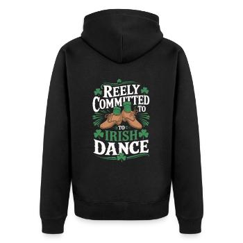 Danse Irlandaise Irischer Tanz - Veste à capuche bio Premium Unisexe - noir - Dos - Nico (187cm)